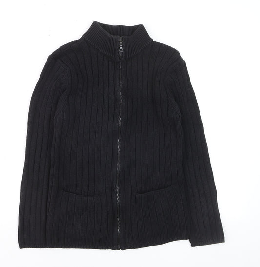 Marks and Spencer Women’s Black Full Zip Mock Neck Jumper Size 8