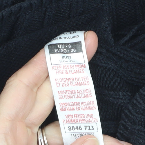 Marks and Spencer Women’s Black Full Zip Mock Neck Jumper Size 8