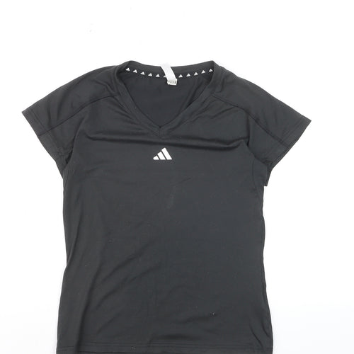 adidas Women's Black XS V-Neck Athletic T-Shirt