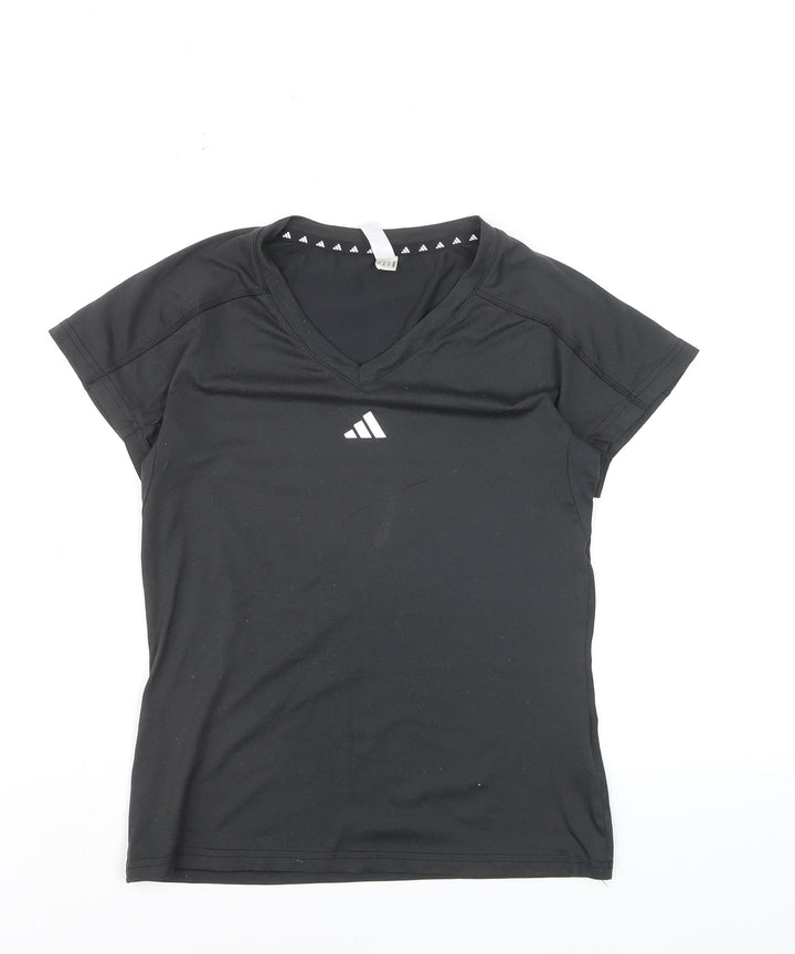 adidas Women's Black XS V-Neck Athletic T-Shirt
