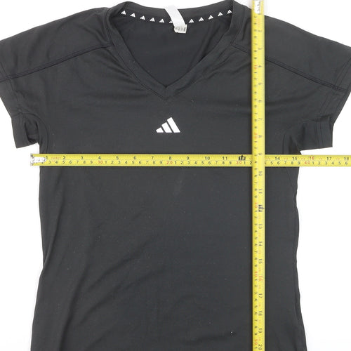 adidas Women's Black XS V-Neck Athletic T-Shirt