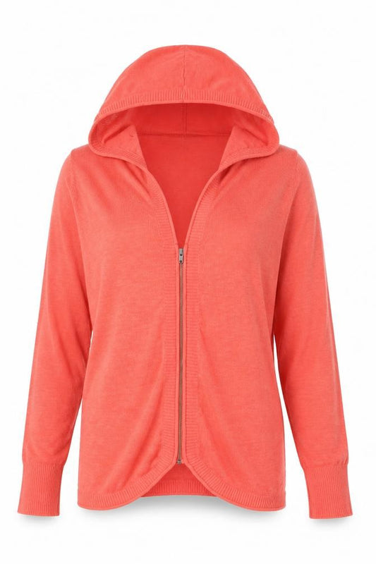 Front view of Gap Women's Coral Full Zip Lightweight Hoodie, size S