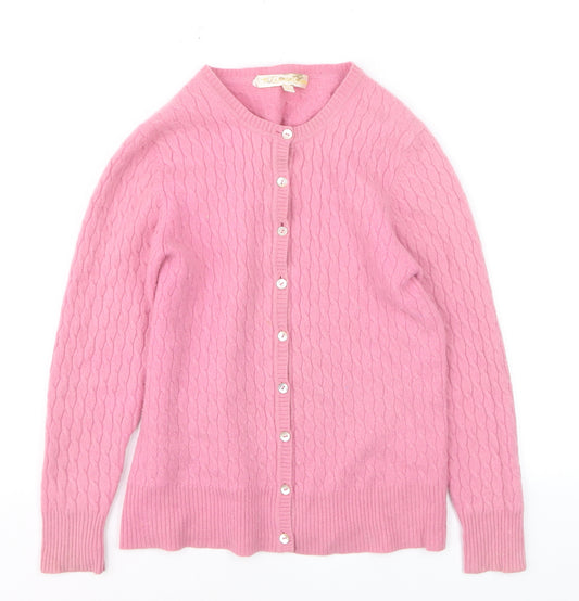 The Cashmere Company Women's Pink Cardigan S 100% Cashmere Knit