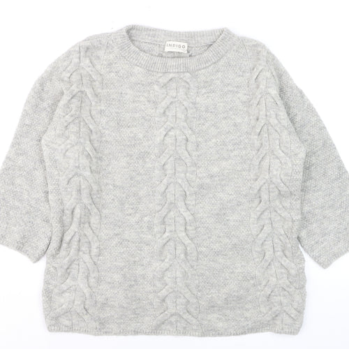 Marks and Spencer Women Grey Cable-Knit Pullover Jumper Size 12