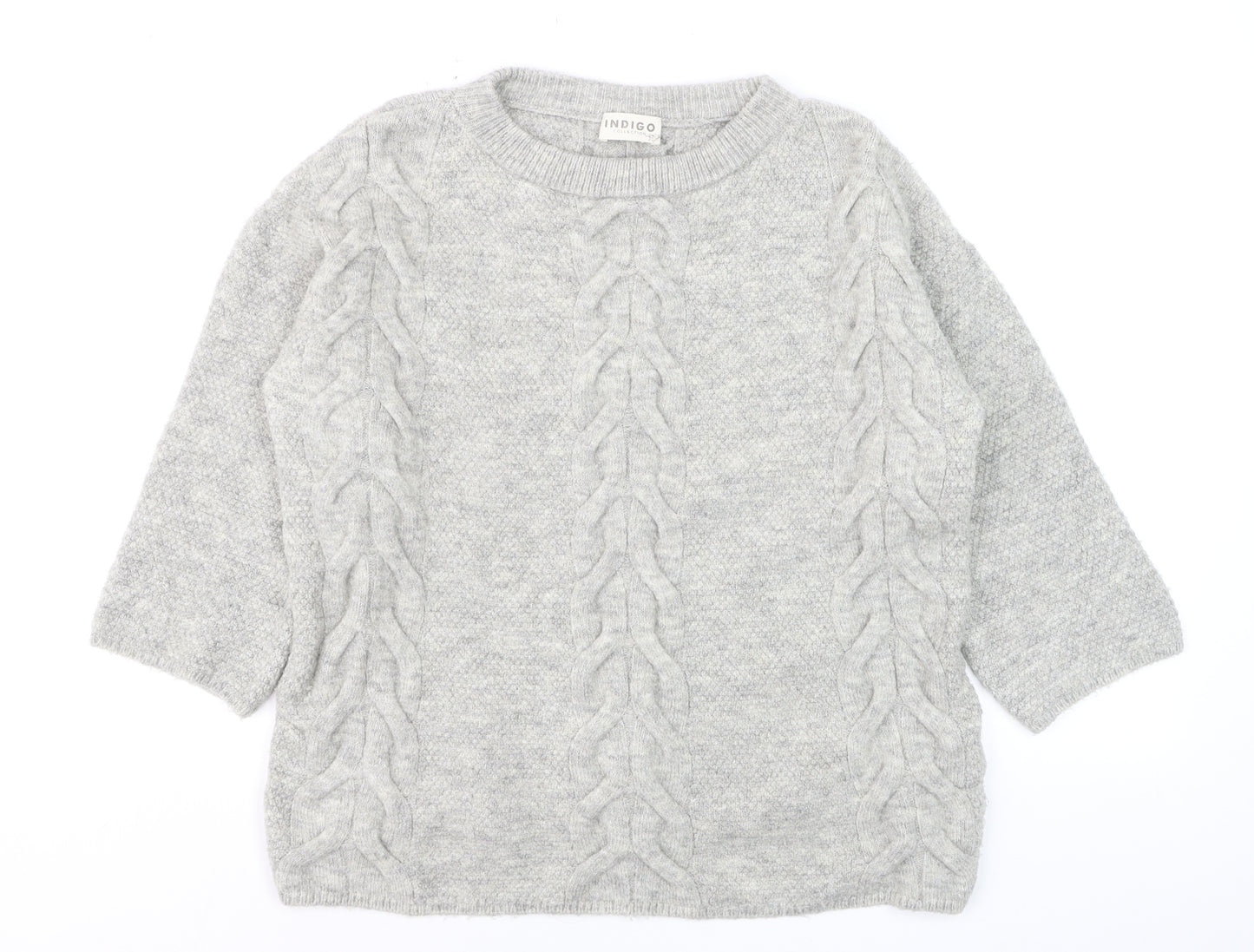 Marks and Spencer Women Grey Cable-Knit Pullover Jumper Size 12