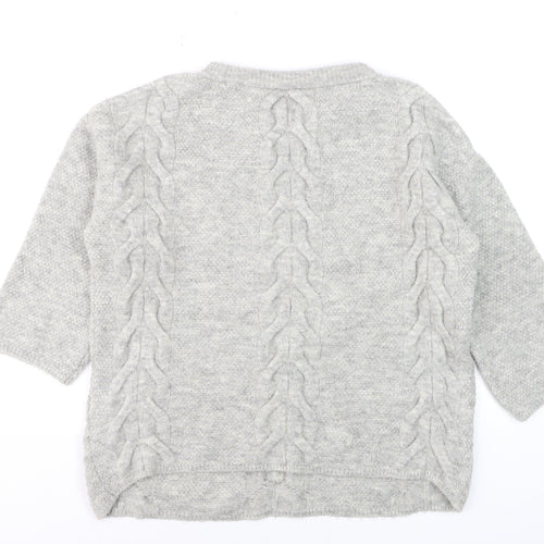 Marks and Spencer Women Grey Cable-Knit Pullover Jumper Size 12