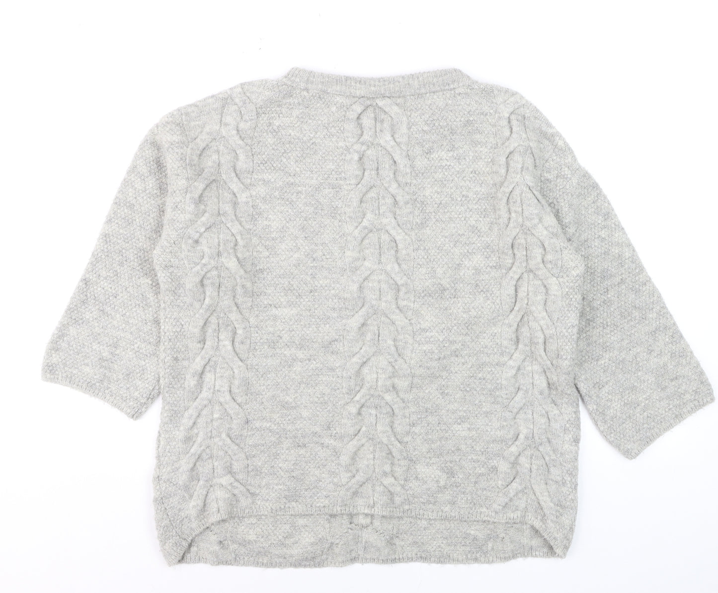 Marks and Spencer Women Grey Cable-Knit Pullover Jumper Size 12