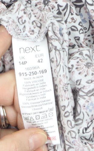 Next Petite Women’s Floral Blouse Multicoloured Size 14P Viscose Tunic