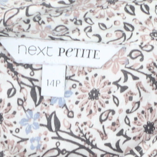 Next Petite Women’s Floral Blouse Multicoloured Size 14P Viscose Tunic