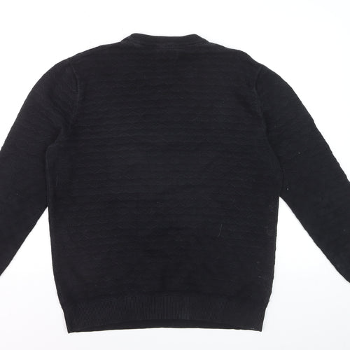Jack & Jones Men’s Black Cotton Crew Neck Pullover Jumper L