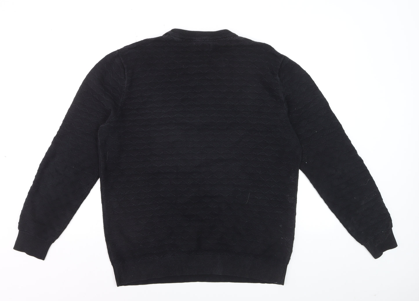 Jack & Jones Men’s Black Cotton Crew Neck Pullover Jumper L