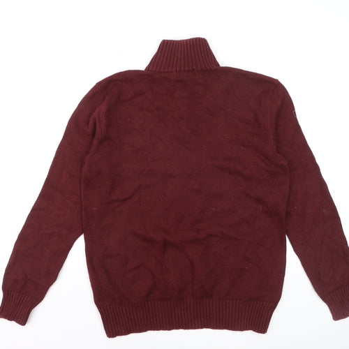 Ralph Lauren Men's Red Cotton Henley Jumper Size S