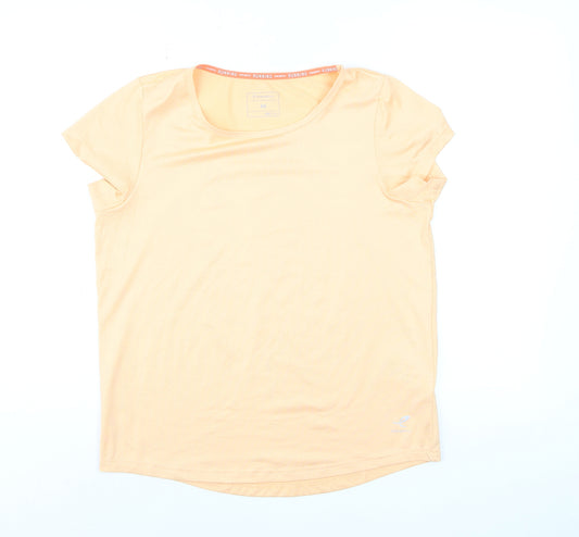 Energetics Womens Beige Running T-Shirt M Moisture Wicking Lightweight Top