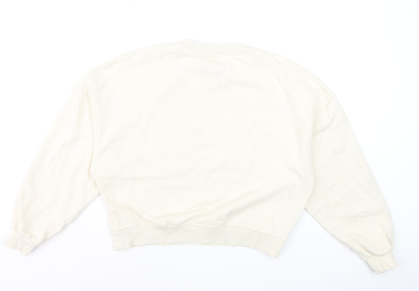Pull&Bear Peanuts Snoopy Beige Women's Small Crew Neck Sweatshirt