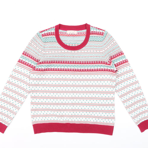 Marks and Spencer Women’s Multicoloured Fair Isle Crew Neck Jumper Size 14