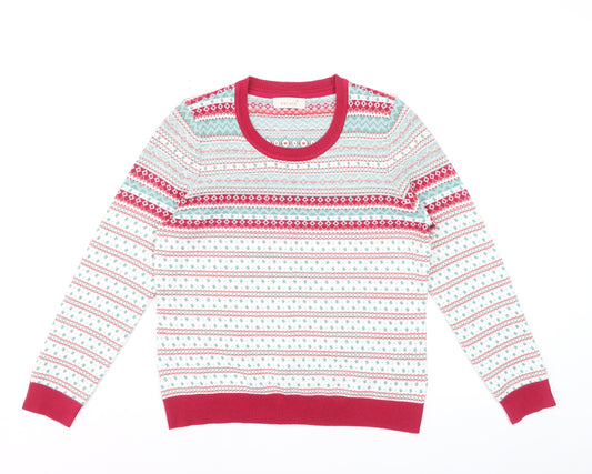 Marks and Spencer Women’s Multicoloured Fair Isle Crew Neck Jumper Size 14