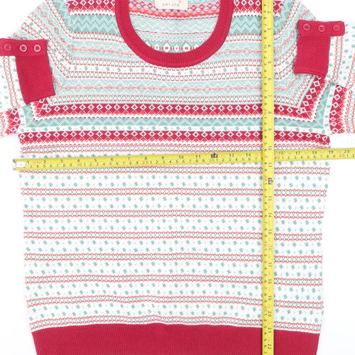 Marks and Spencer Women’s Multicoloured Fair Isle Crew Neck Jumper Size 14