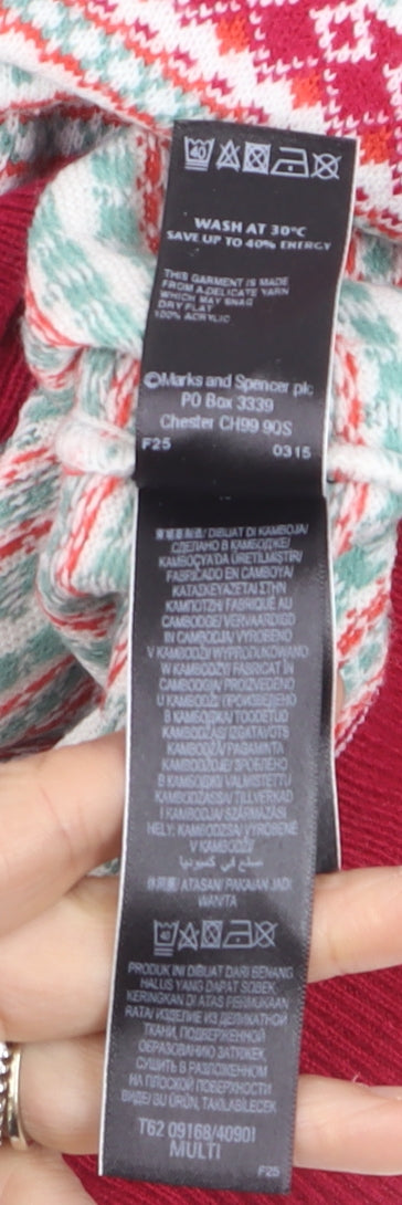 Marks and Spencer Women’s Multicoloured Fair Isle Crew Neck Jumper Size 14