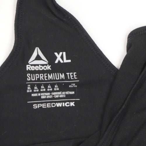 Reebok Womens Black XL Racerback Tank Top Speedwick Gym Activewear