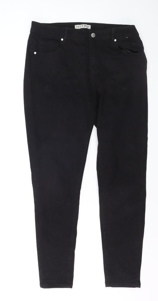 Denim Co. Women's Black Skinny Jeans Size 16 Stretch Mid Rise