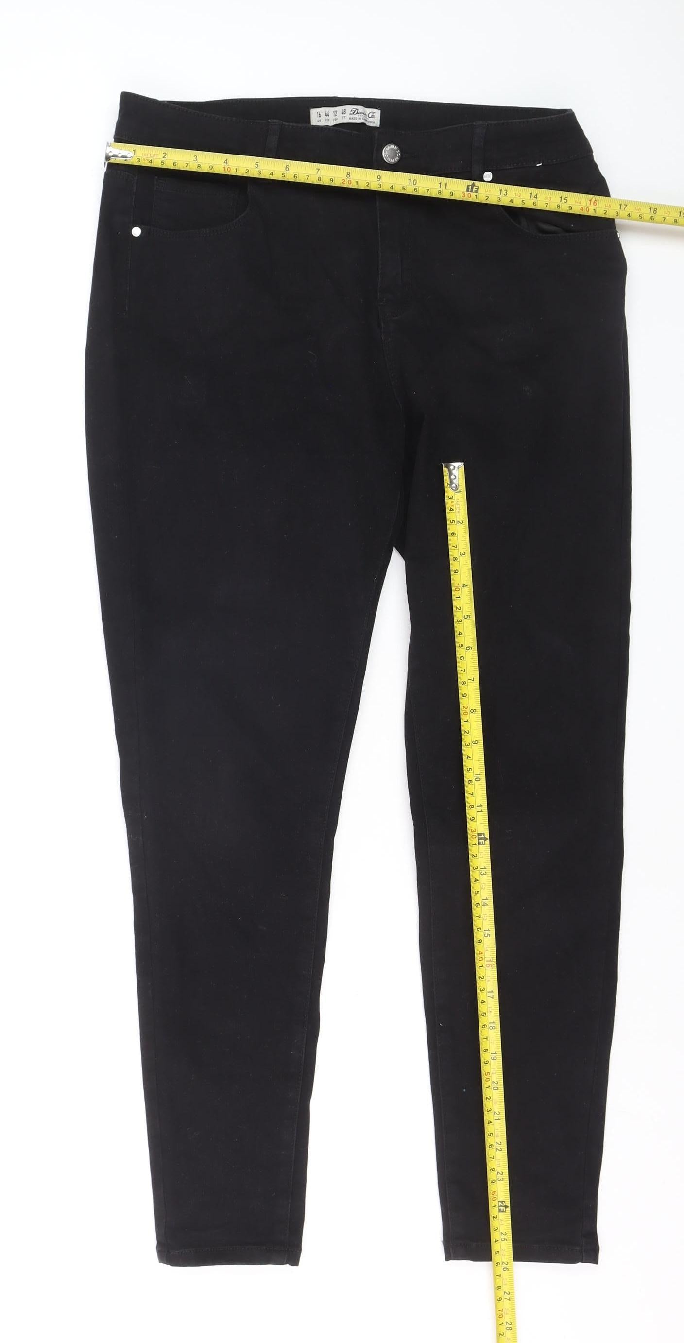 Denim Co. Women's Black Skinny Jeans Size 16 Stretch Mid Rise