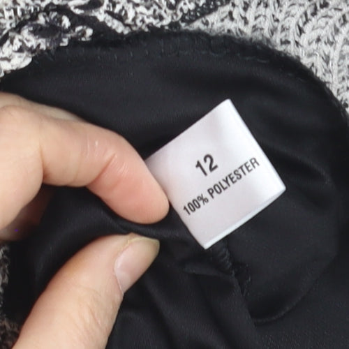 Anne Smith Womens Black Short Sleeve Knit Blouse Size 12