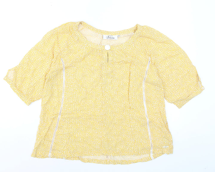 Dubarry Women’s Yellow Geometric Rayon Tunic Blouse UK 10