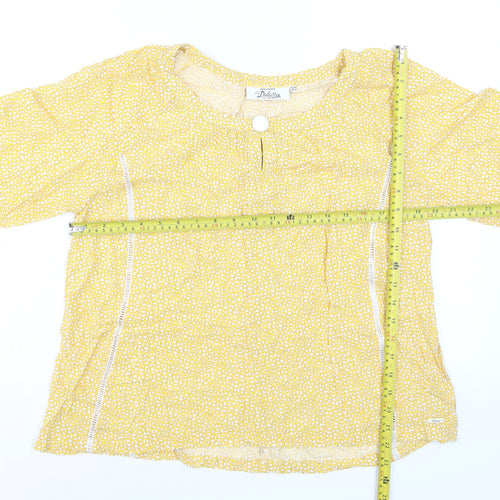 Dubarry Women’s Yellow Geometric Rayon Tunic Blouse UK 10
