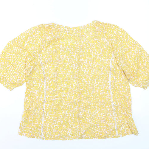 Dubarry Women’s Yellow Geometric Rayon Tunic Blouse UK 10