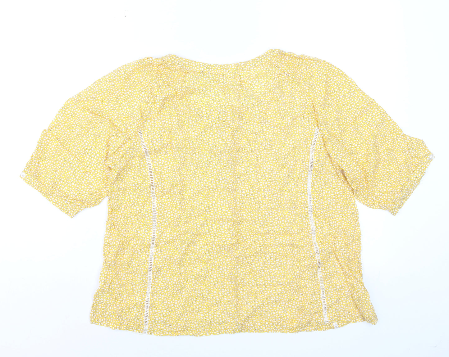 Dubarry Women’s Yellow Geometric Rayon Tunic Blouse UK 10