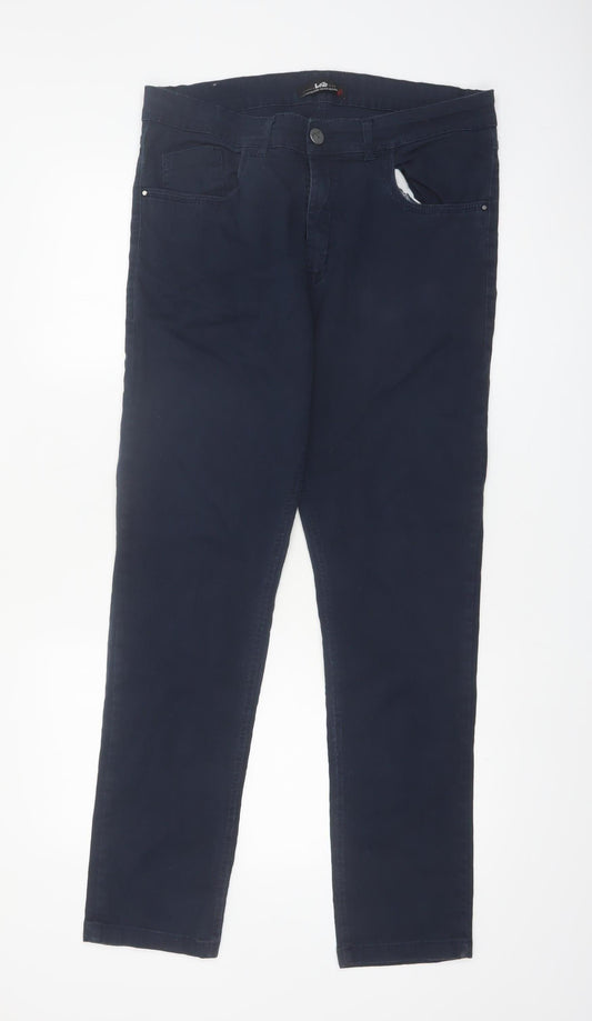 V12 Denim Men's Navy Blue Straight Leg Trousers Size 46