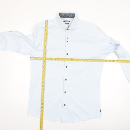 Remus Uomo Men's Light Blue Tapered Long Sleeve Button-Up Shirt 16/41