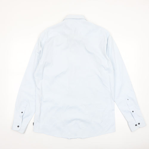 Remus Uomo Men's Light Blue Tapered Long Sleeve Button-Up Shirt 16/41