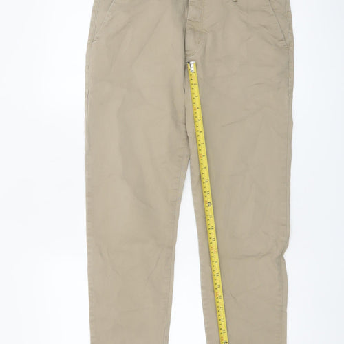 Request Men's Beige Slim Cropped Casual Trousers Size XL