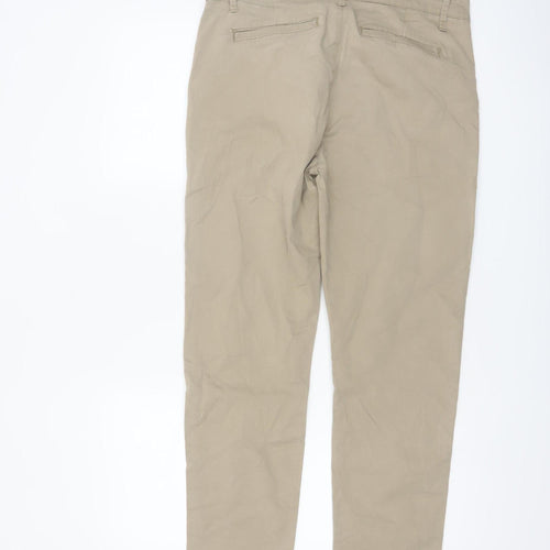 Request Men's Beige Slim Cropped Casual Trousers Size XL