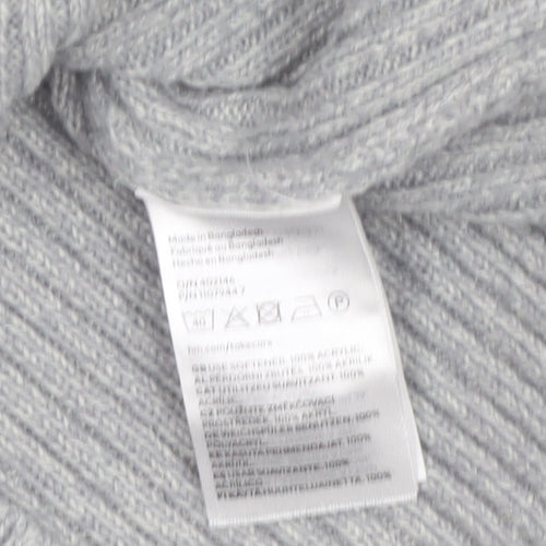 H&M Divided Women's Grey Ribbed Cropped Cardigan XXS Acrylic Knit