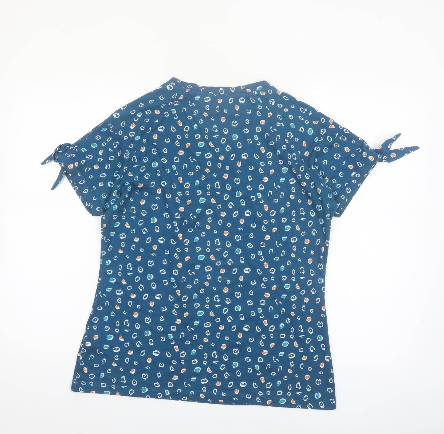 Trespass Womens Blue Patterned Short Sleeve V-Neck Cotton T-Shirt Size 12
