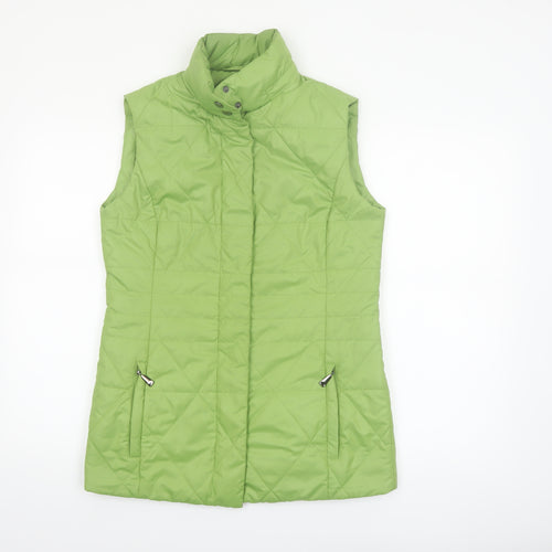 Frank Walder Women's Green Quilted Mid-Length Waistcoat Size 12