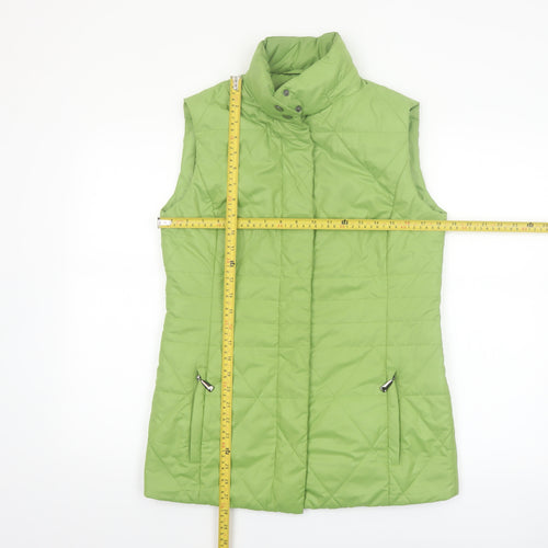 Frank Walder Women's Green Quilted Mid-Length Waistcoat Size 12