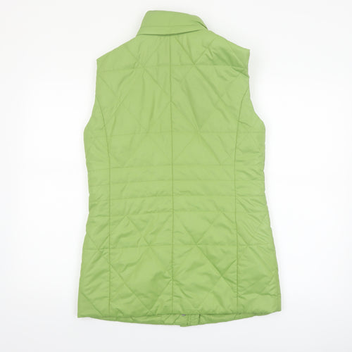 Frank Walder Women's Green Quilted Mid-Length Waistcoat Size 12