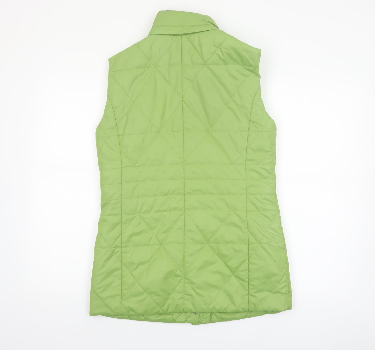 Frank Walder Women's Green Quilted Mid-Length Waistcoat Size 12