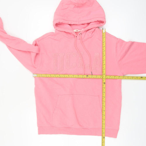 H&M Women Pink UCLA Pullover Hoodie XS Cotton Blend Casual Sweatshirt