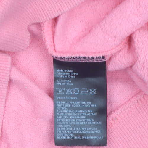 H&M Women Pink UCLA Pullover Hoodie XS Cotton Blend Casual Sweatshirt