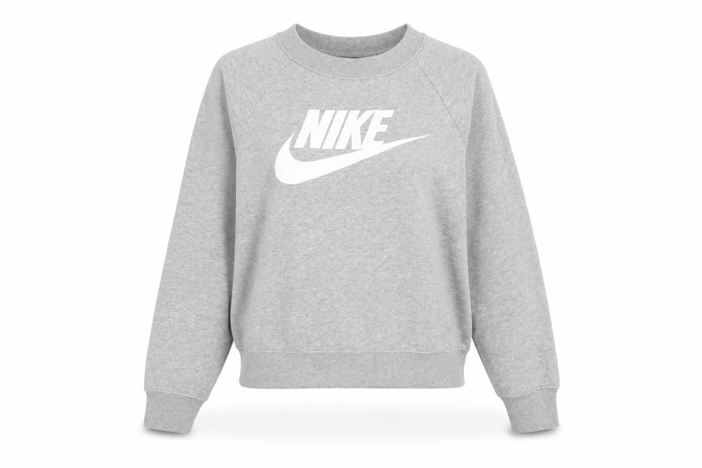 Front view of Nike Women’s Grey Crew Neck Pullover Sweatshirt XS