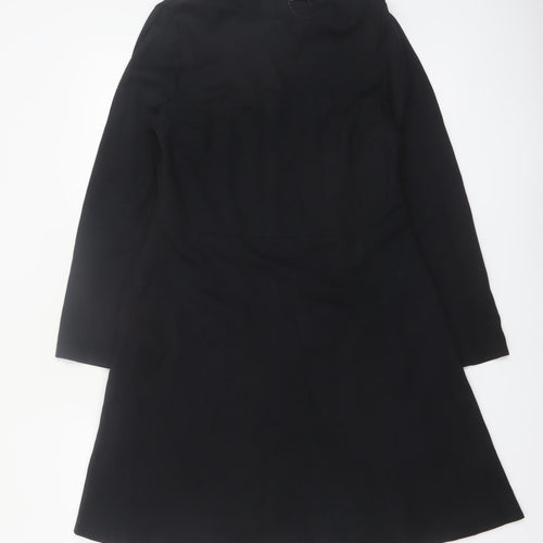 Marks and Spencer Women Black Size 14 A-Line Long Sleeve Work Dress