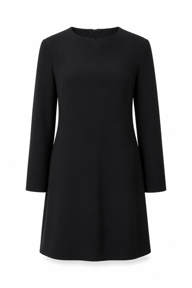 Marks and Spencer Women Black Size 14 A-Line Long Sleeve Work Dress