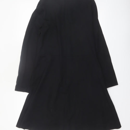 Marks and Spencer Women Black Size 14 A-Line Long Sleeve Work Dress