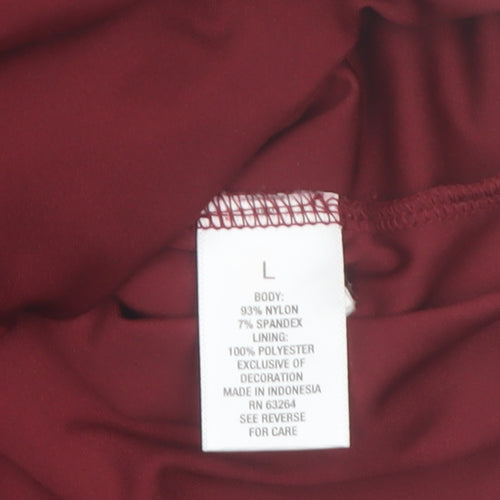 Roz & Ali Women's Red Lace 3/4 Sleeve V-Neck Blouse Size L