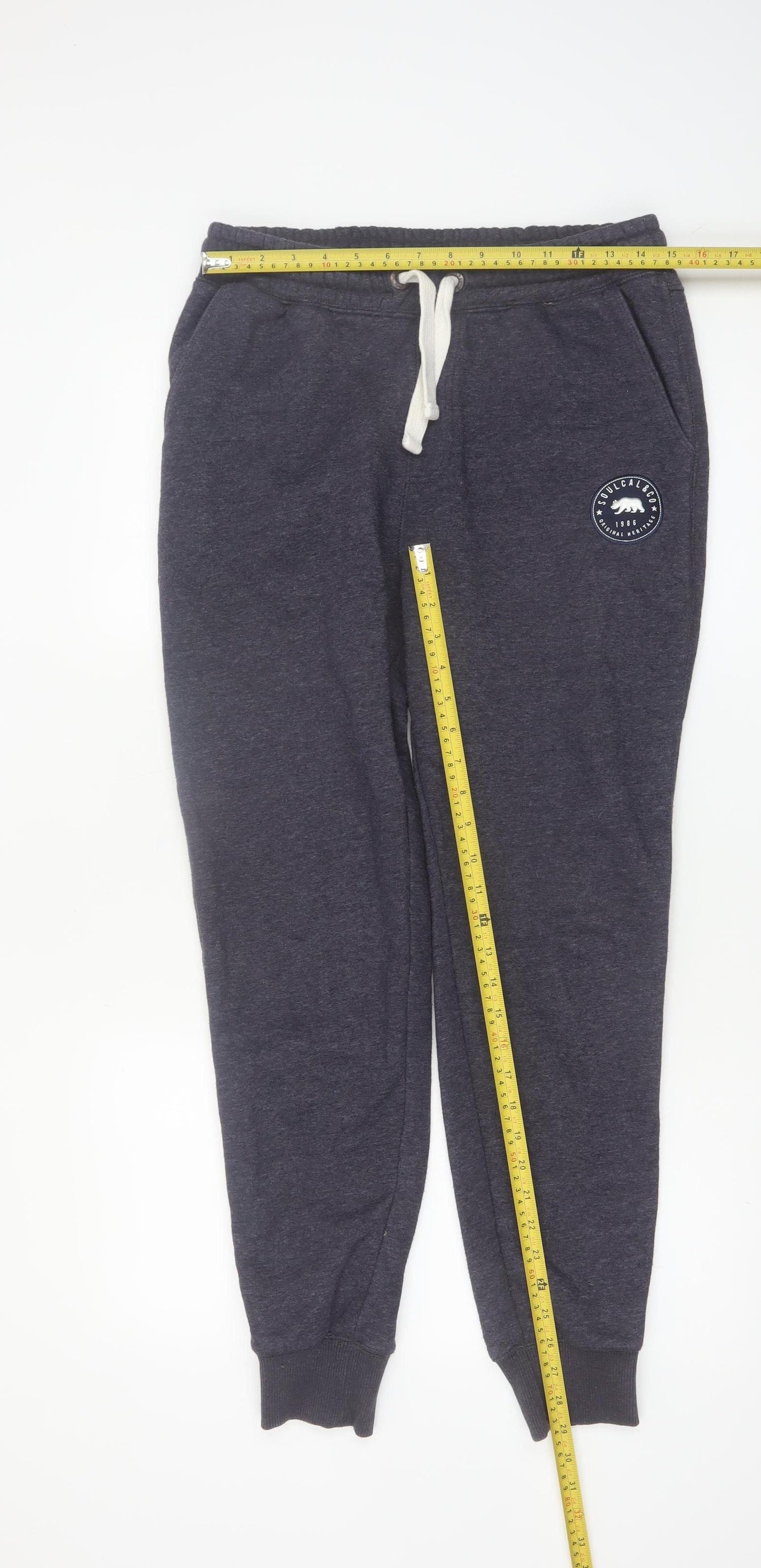SoulCal & Co Men Grey Jogger Sweatpants Small Regular Fit