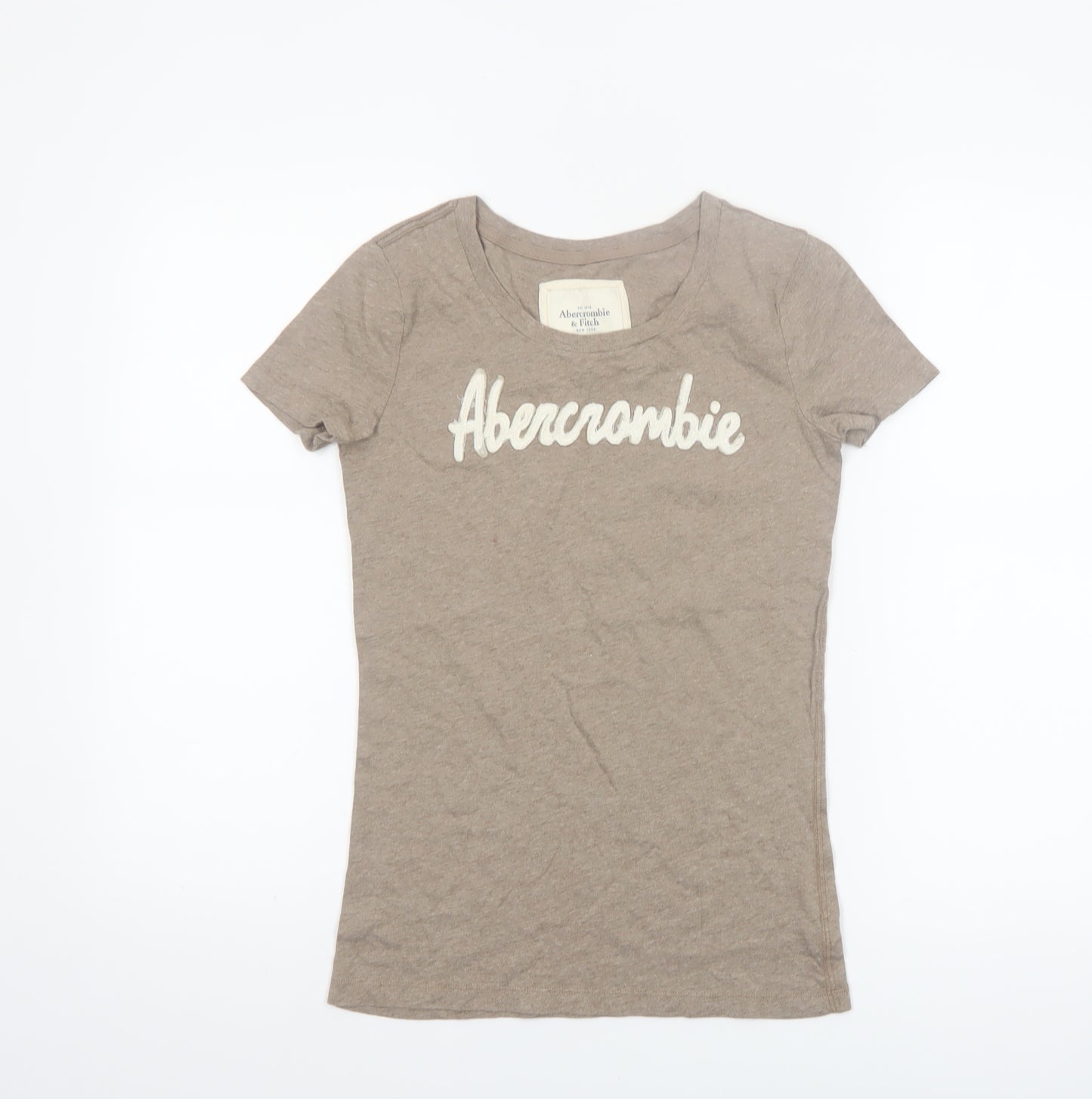 Abercrombie & Fitch Women Brown Cotton Slim T-Shirt M